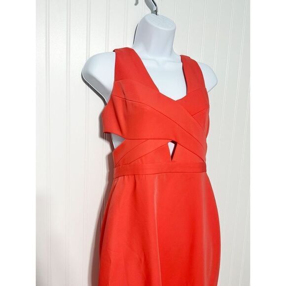 BCBGMAXAZRIA Women's Joy Cut-Out Sleeveless Dress Gown Ambrosia Orange Size 4 - Picture 4 of 16